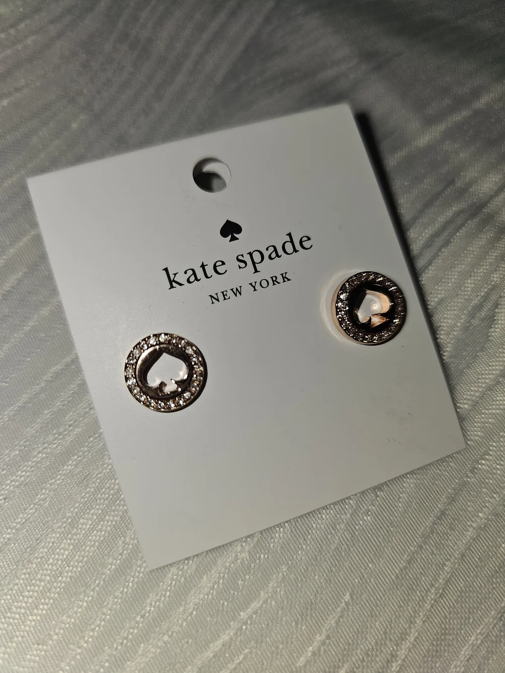 kate spade Rose Gold Spot the Spade Crystal Heart Halo Stud Earrings